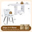 Ensemble de salle à manger 7 pièces Modern Glam avec table rectangulaire en faux marbre 63 po et 6 chaises en similicuir capitonné-130671555-130671557
