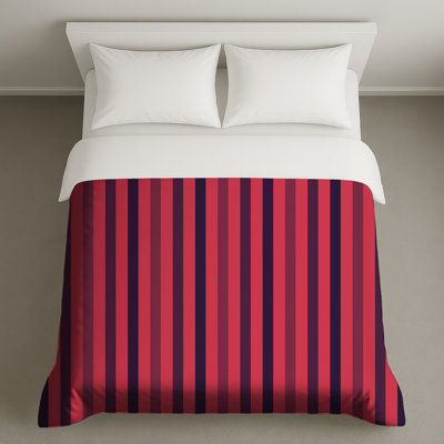 Housses de couette à rayures rouges et bleu marine
