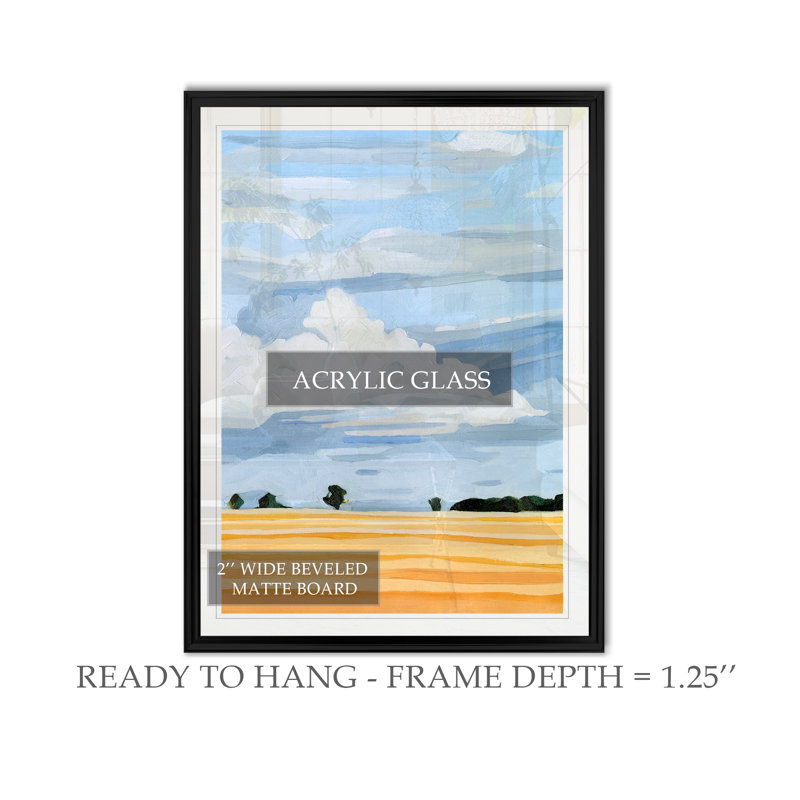 « pâle cloudscape i »-impression sur toile, H 18,5 po x l 24,5 po x P 1,5 po, Cadre noir