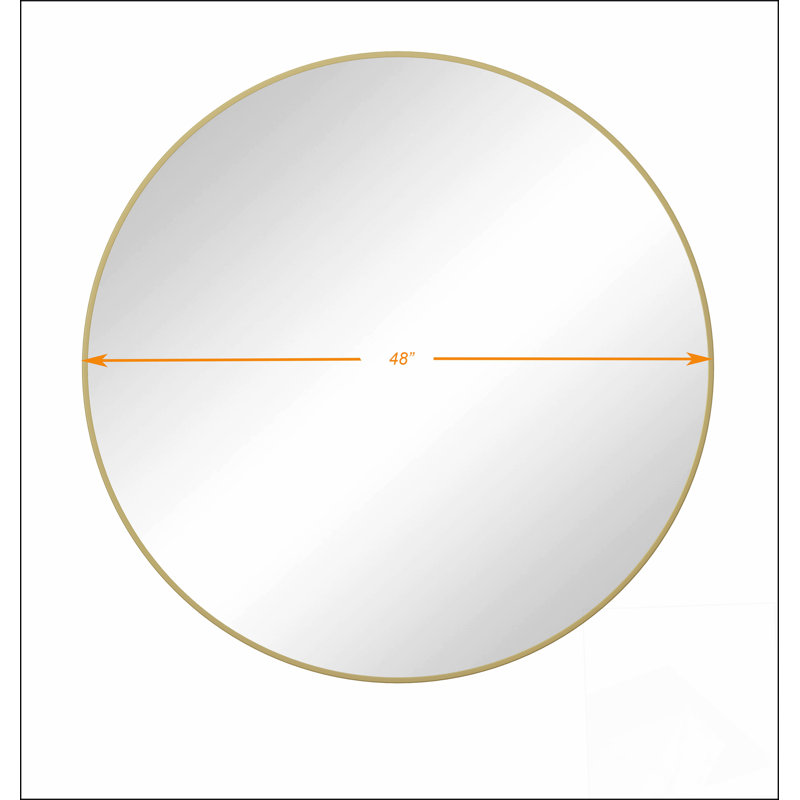 Wall-Mounted Black Circular Mirror for Bathroom, Living Room, and Bedroom with Advanced Electroplating and Sealing Technology