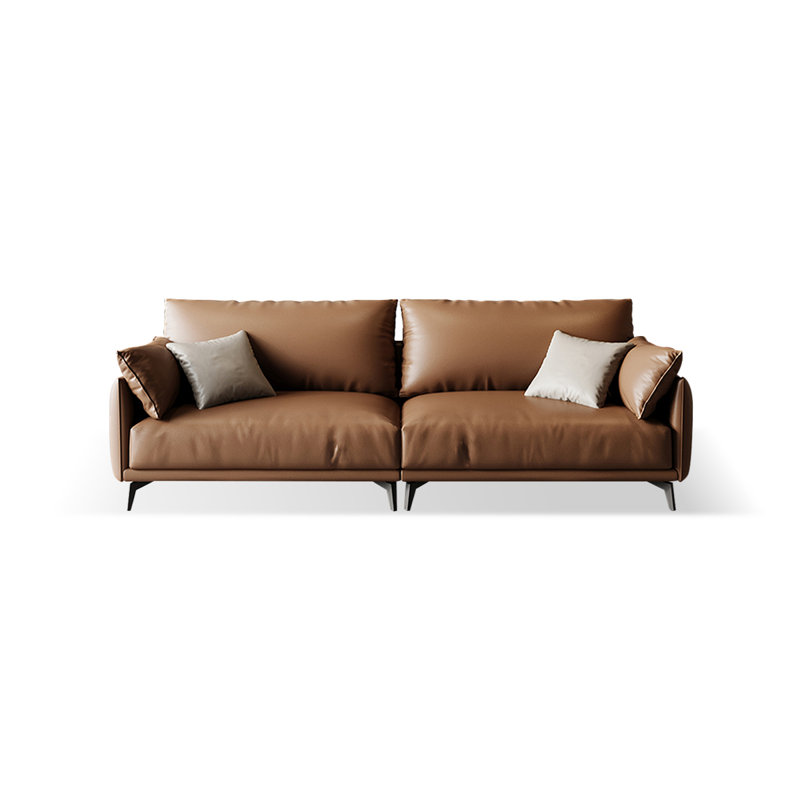 Brown Genuine Leather Modular Sofa