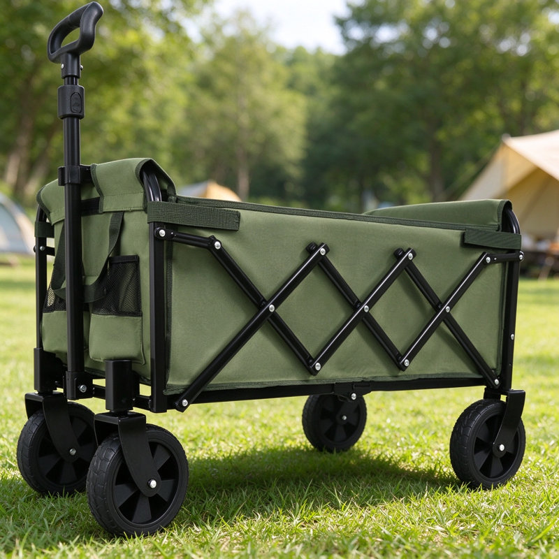 Expandable Dual-Layer Utility Wagon, Army Green