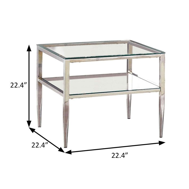 Table de bout contemporaine l 22,4 po, chrome