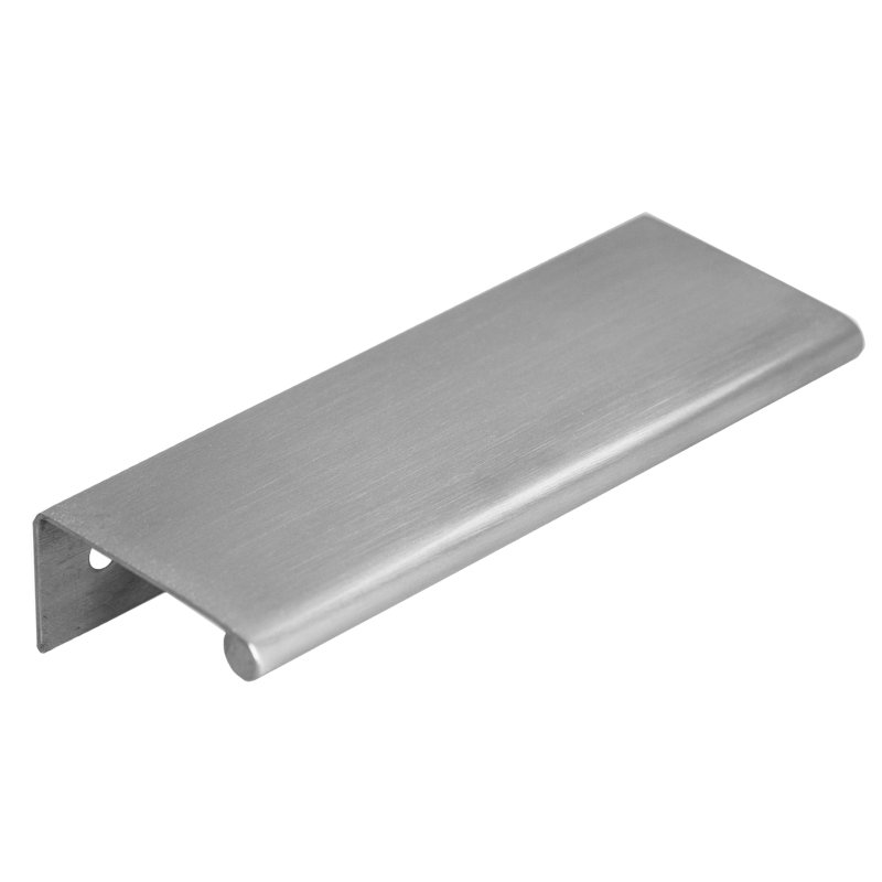 Modern Cabinet Finger Edge Pull, Satin Stainless Steel, 7 9/100"