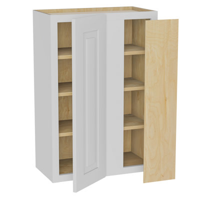 Gallery Express Ellison Plywood Assembled 24 in W x 12 in D x 42 in H Corner Blind Kitchen Cabinet Right in White