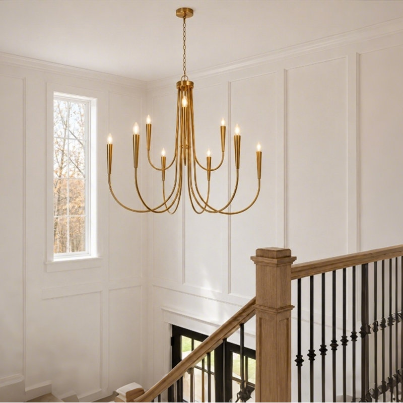 Lustre classique surdimensionné de style bougie à 9 lumières de 41 po d'Otho certifié UL