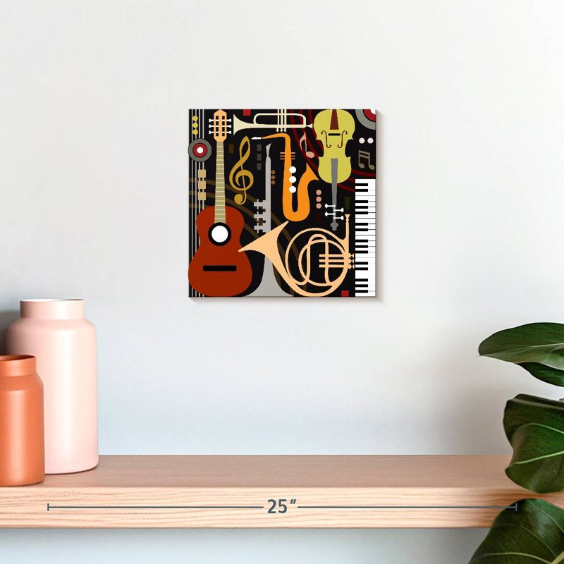 Abarca, instruments de musique abstraits, H 10 po x l 10 po