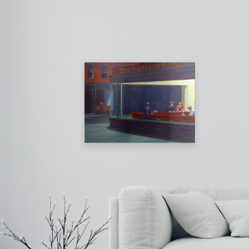 Art en aluminium brossé flottant Edward Nightper «Nighthawks»