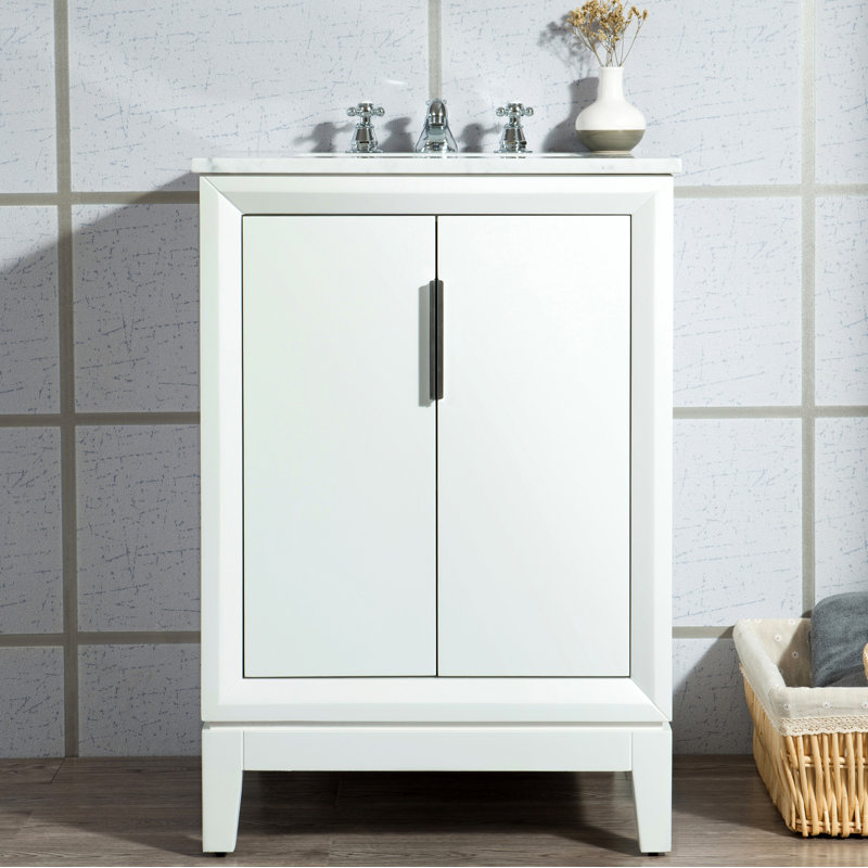 24" Single Bathroom Vanity Set, White