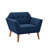 Merrylite 37" Wide Upholstered Armchair with Tufted Backrest, Blue-1110119225