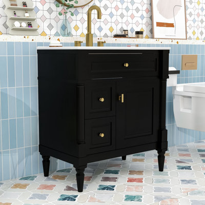 Freestanding Bathroom Vanity with Adjustable Storage