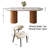 70.8" Oval Sintered Stone Dining Table Set With 6 Fabric Upholstered Dining Chairs