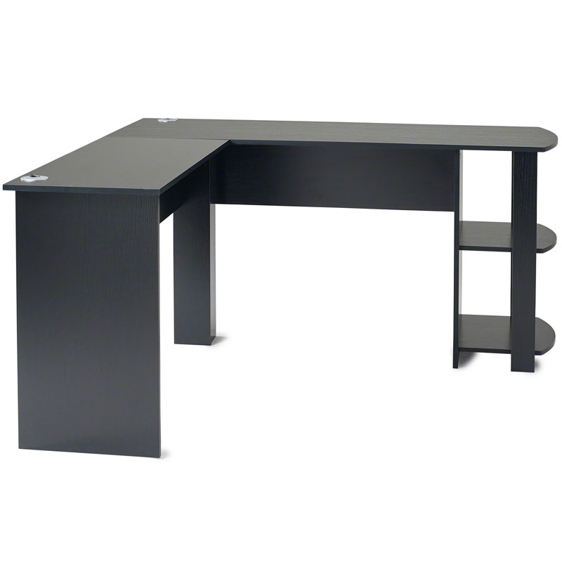 Glenhaven L-Shaped Computer Desk, Black