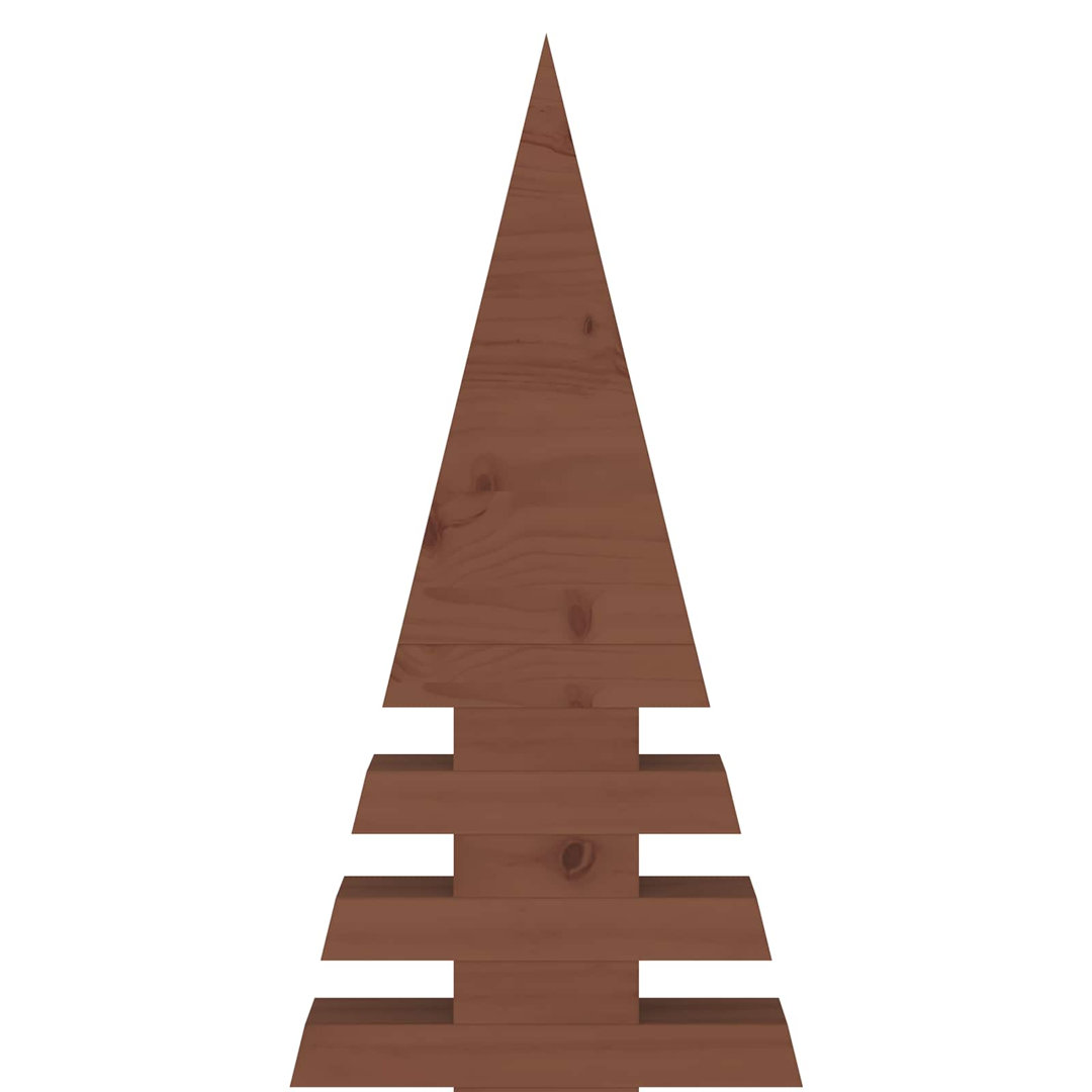 VIDAXL KOTKA Wooden Christmas Tree 240 cm Solid Pine Wood Brown for Festive Holiday Decoration - Image 3