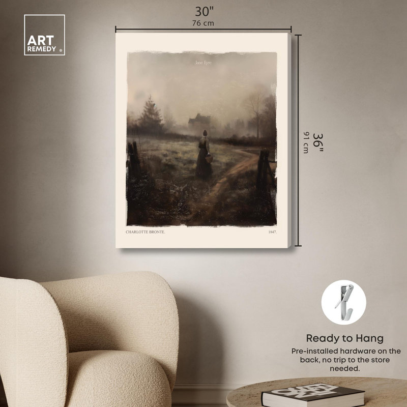Toile Jane Eyre par Art Remedy, H 36 po x l 30 po, Toile tendue, Toile tendue