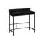 Bureau debout en métal noir de jais avec tablettes ouvertes, 48 surfaces de travail, style bureau à domicile moderne