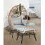 Chaise d'extérieur en osier avec repose-pieds-268116986