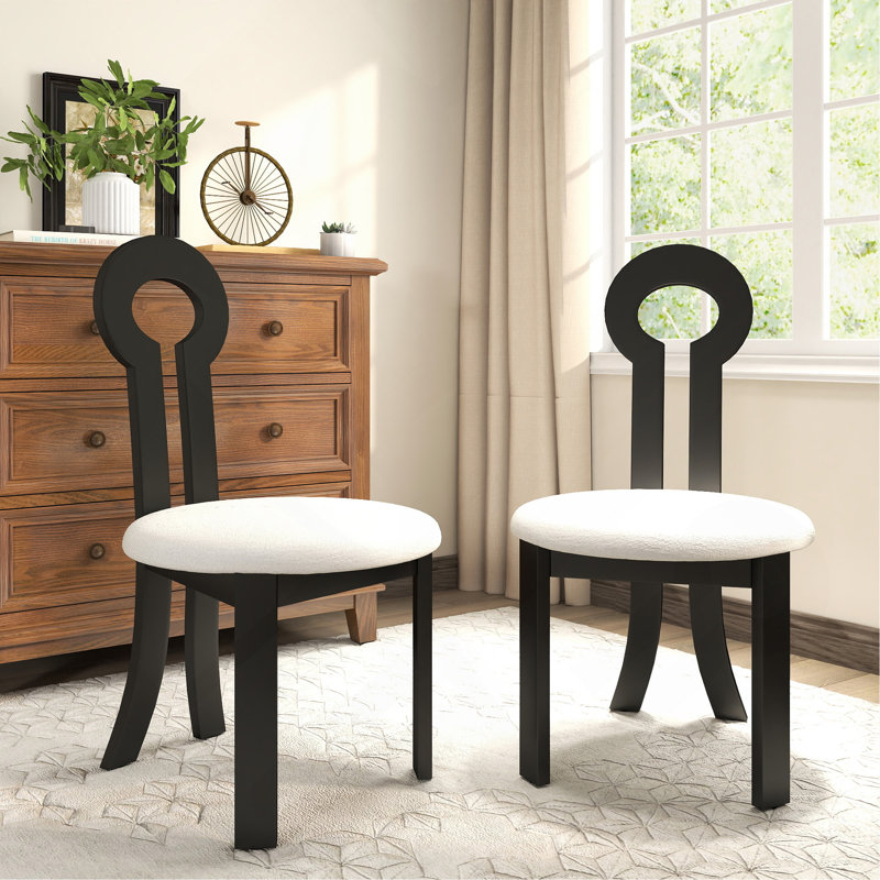 Ensemble de 2 chaises de salle à manger en bois massif rétro Vintage, Noir