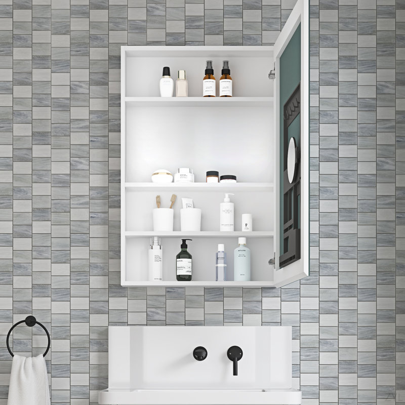 Armoire à pharmacie 24 po x l 36 po à surface sans miroir, bords biseautés et porte d'armoire