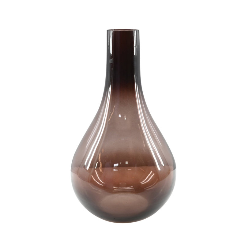 Tergel Long Neck 10" Handblown Glass Vase, Plum