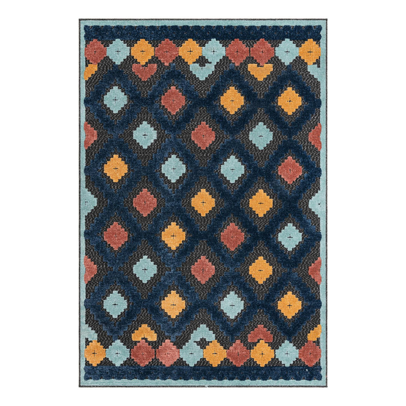 Haynie Indoor/Outdoor Rug Charcoal, Rectangle 4' x 6'