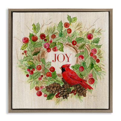 Joy, couronne de neige rustique giclée par Janet Tava