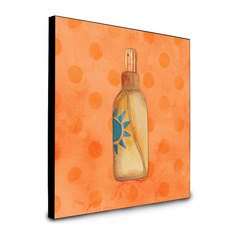 «Halswell Message in a Bottle Polkadot», art encadré, Orange