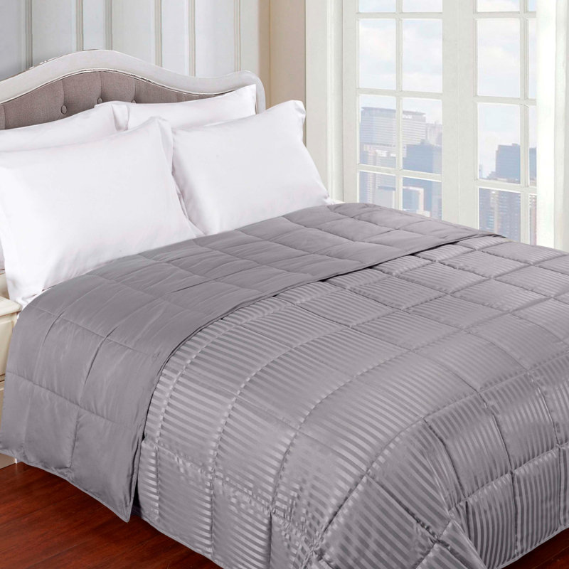 Couverture réversible en duvet synthétique toutes saisons , Double / grand, Gris