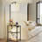 59.06'' Tray Table Floor Lamp with USB & Type-C & AC Port，Modern Shelves Side Table