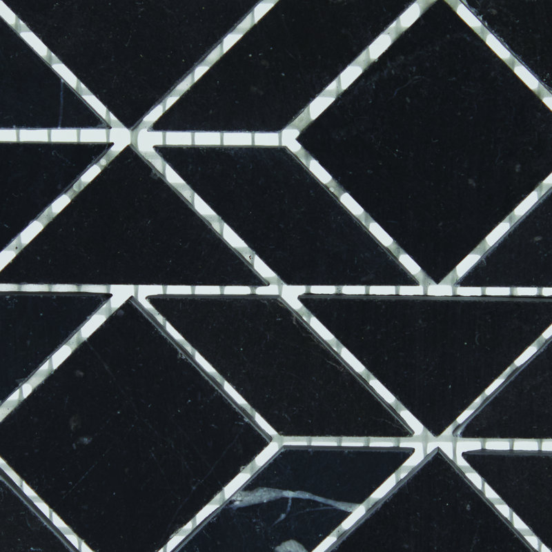 Pietra Divina 13" x 13" Natural Stone Mosaic Wall Tile, Marquina Dark Blue
