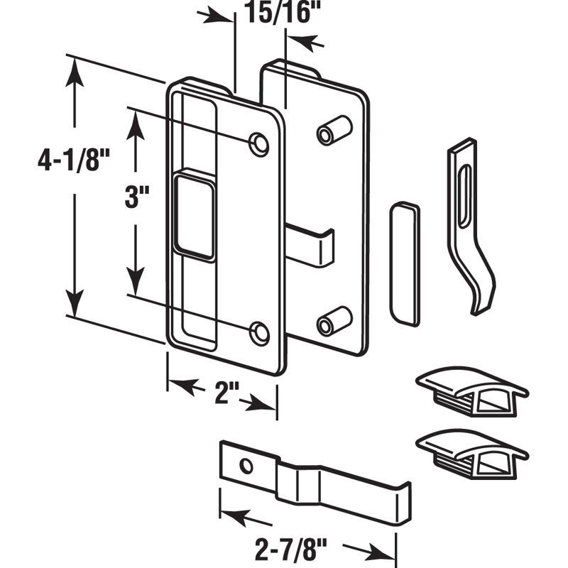 1/2 in. Thick Door Sliding Screen Door Handle, for Columbia Series Sliding Screen Doors (Single Pack)