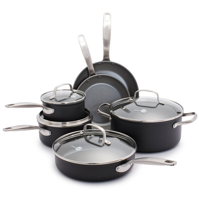 Gray 10-Piece Aluminum Ceramic Nonstick Cookware Set