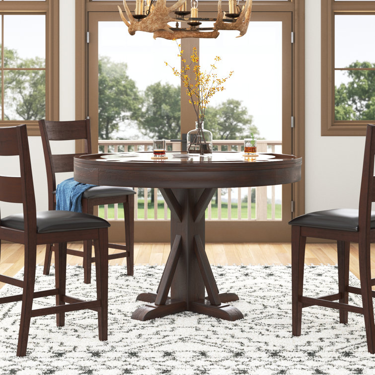 Houts Round Solid Wood Base Dining Table