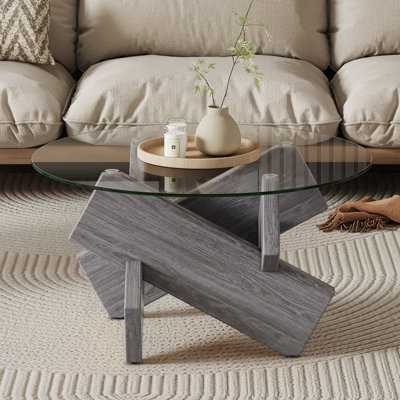 Lexghi Glass Top Single Coffee Table