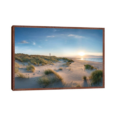 Dune Landscape With Lighthouse At Sunset, North Sea Coast, Sylt, Germany by Jan Becke - Print on Canvas