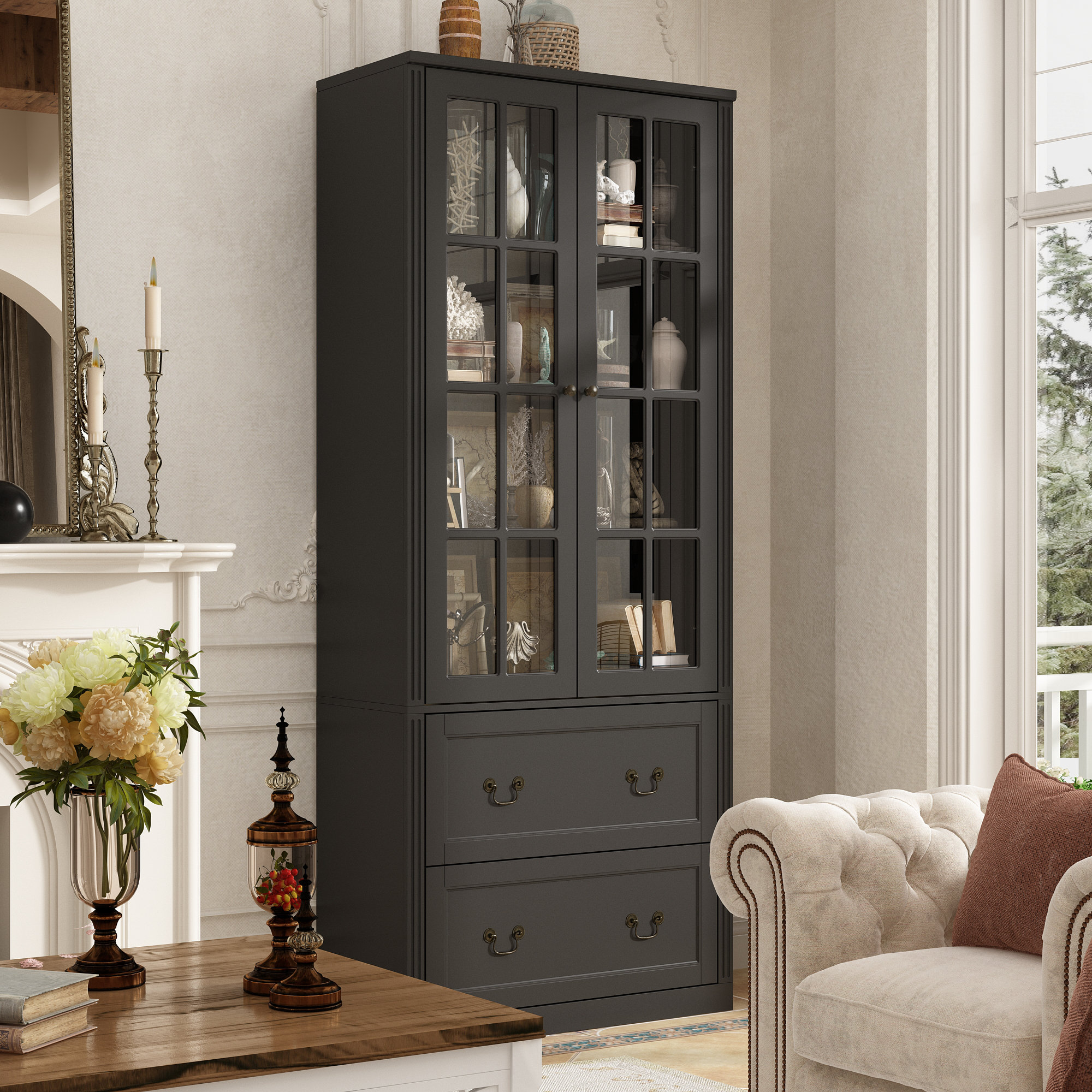 Lark Manor™ Ausencio Curio Cabinet & Reviews | Wayfair