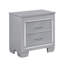 Table de chevet simple glamour avec deux tiroirs en queue d'aronde et façades en faux alligator pour une chambre luxueuse-1781709027