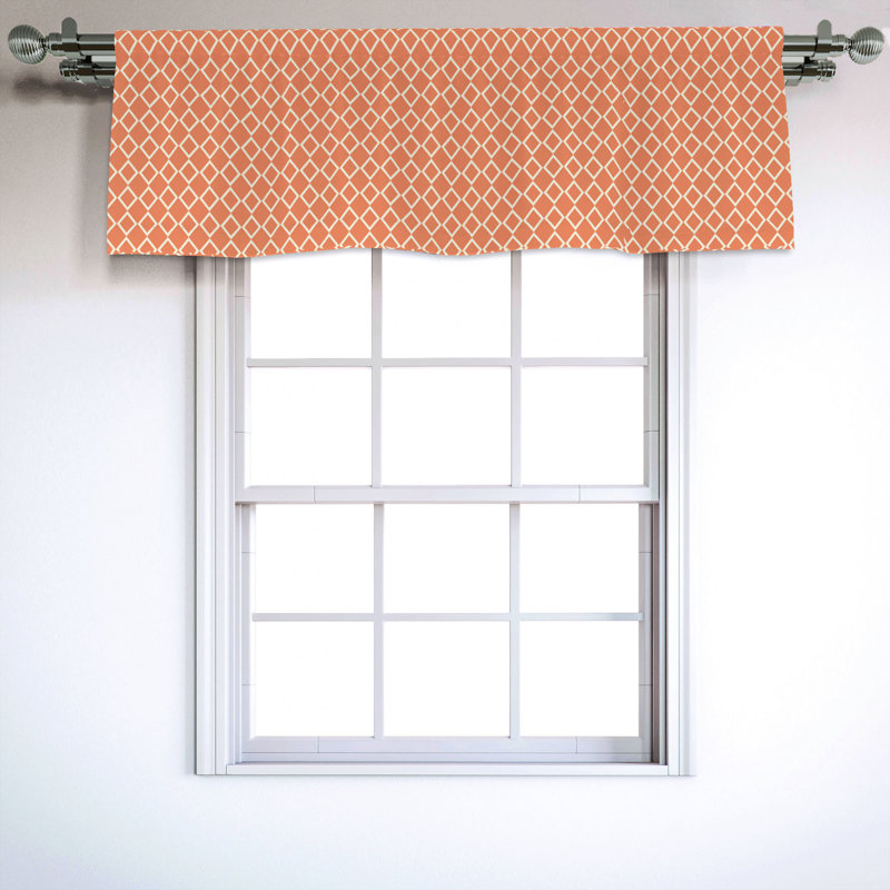 Sateen Geometric Ruffled Window Valance