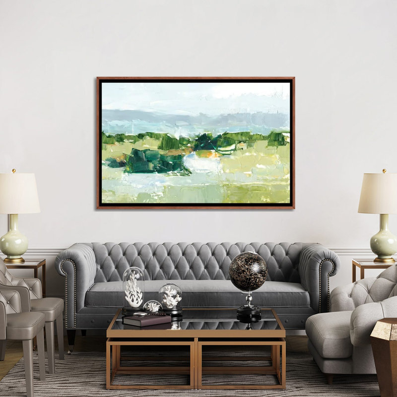 «Warm Spring I» par Ethan Harper - reproduction d'art sur toile tendue, H 24 po x l 32 po x P 1 po, Papier encadré noir