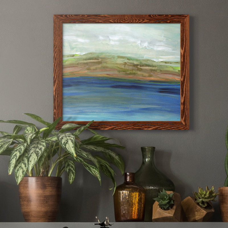 Bord de l'eau - reproduction d'art sur toile, H 20 po x l 17 po x P 1,5 po, Toile avec cadre érable