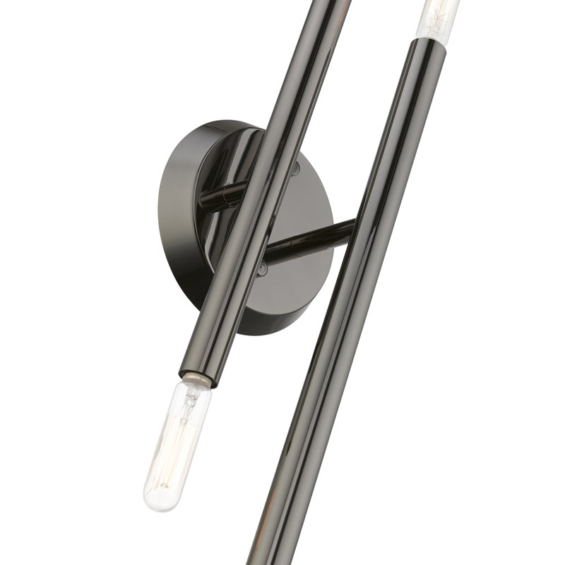 Asherah Steel Candle Wall Light, Black Chrome