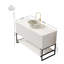 Meuble-lavabo 48 po avec lavabo rond en céramique blanc mat