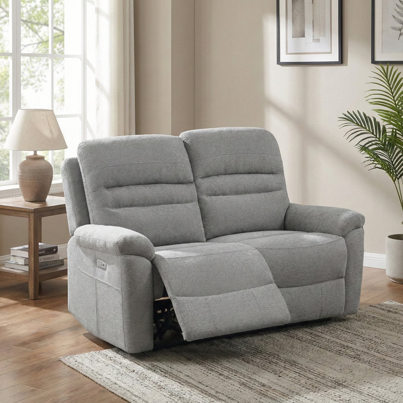 Kriwox 2 Seater Electric Reclining Loveseat, Grey