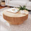 Table basse ronde avec rangement, placage en bois massif, décor moderne pour salon, chambre à coucher, appartement ou bureau-1730978756