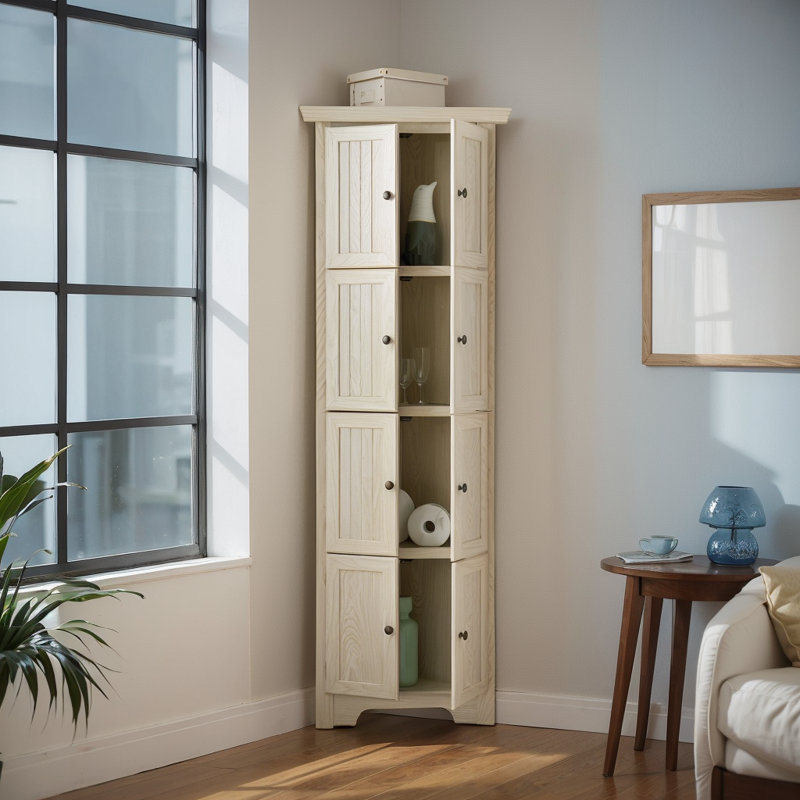  Armoire de rangement 72 po avec 8 portes, Beige
