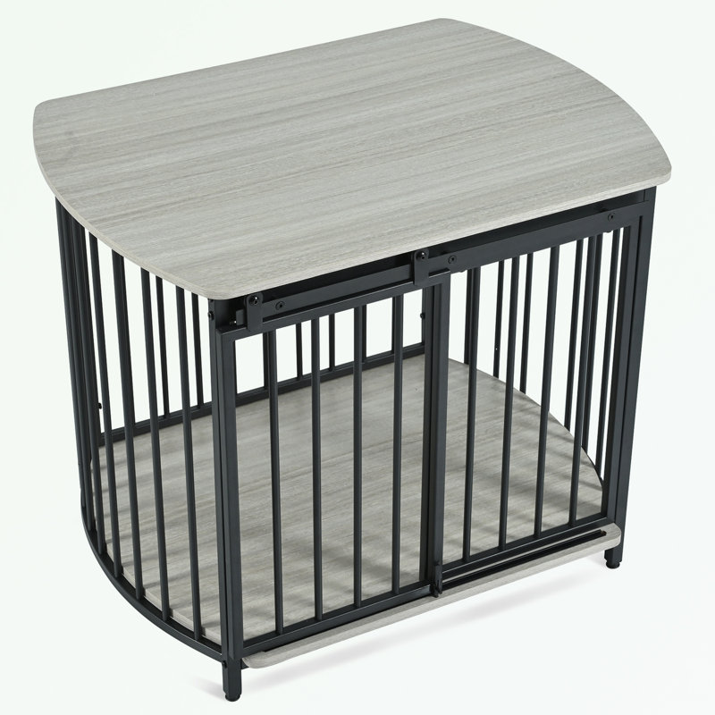 Cage pour chien avec portes doubles, Gris