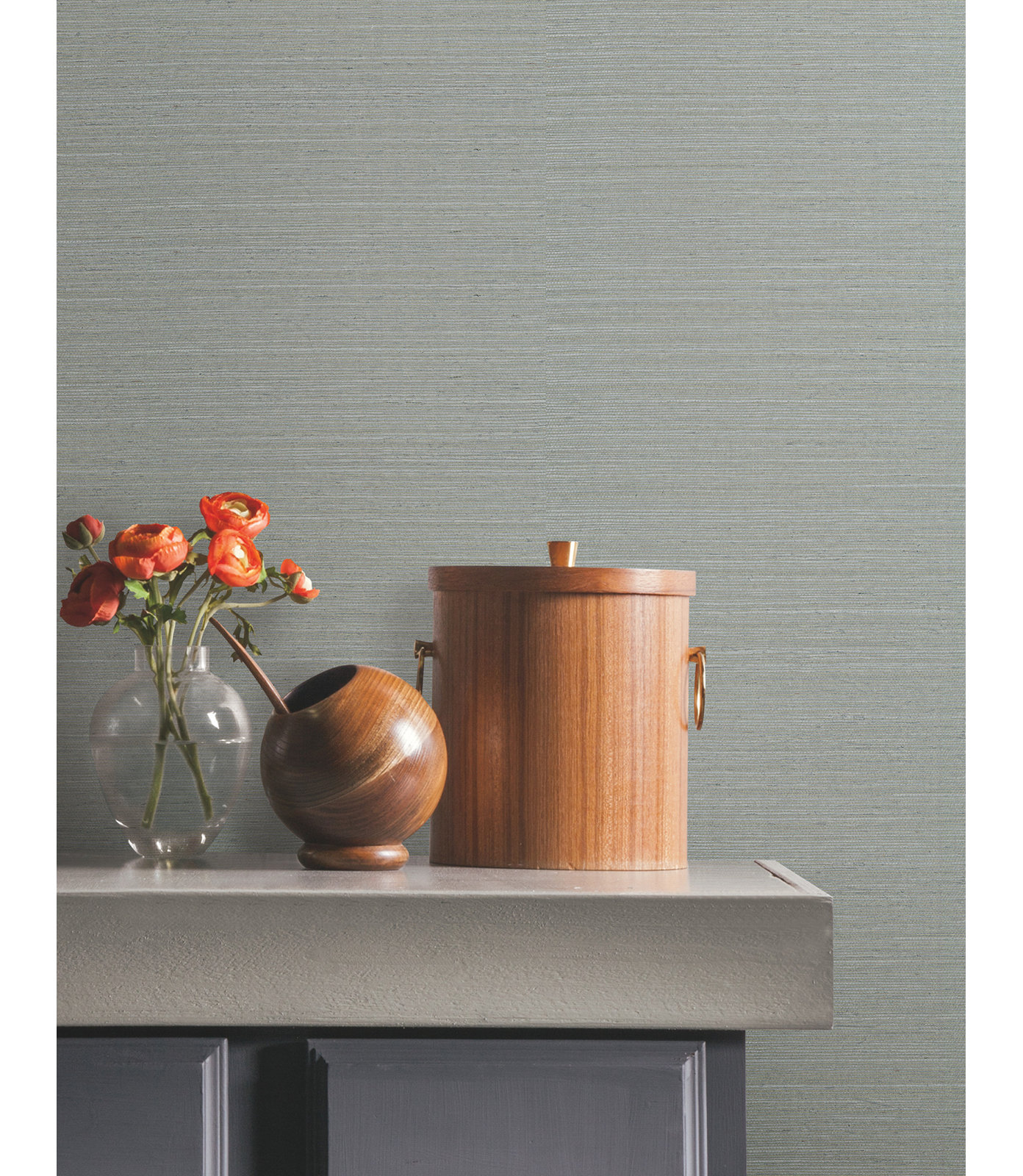 Sisal Grasscloth Self-Adhesive Wallpaper Roll, Slate
