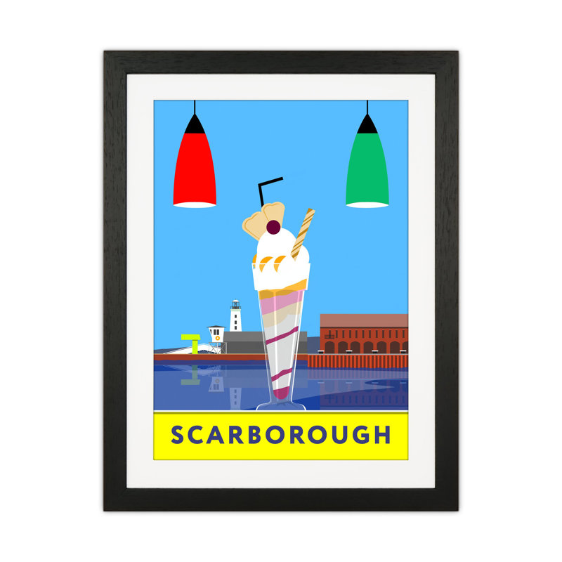 Icecream At Scarborough by Richard O'Neill - Print, 43.5cm H x 33.5cm W x 3cm D, Black Framed