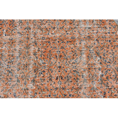 Floral Turkish Round Carpet in a Vintage Style with Vibrant for Elegant Home Decor Blue/Pink