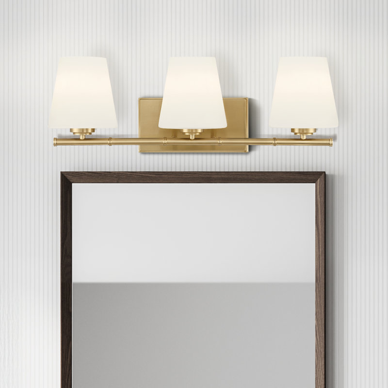Hunter Fauna Grove 3 Light Bathroom Vanity Wall Light Fixture, Gold